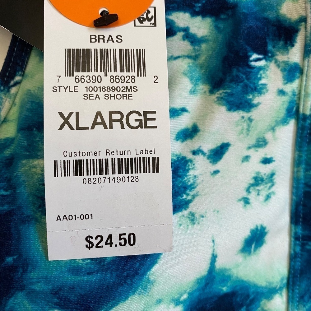 ID X-Large NWT Ideology Performance Sports Bra, Sea Shore (Blue/Green) - Picture 5 of 14